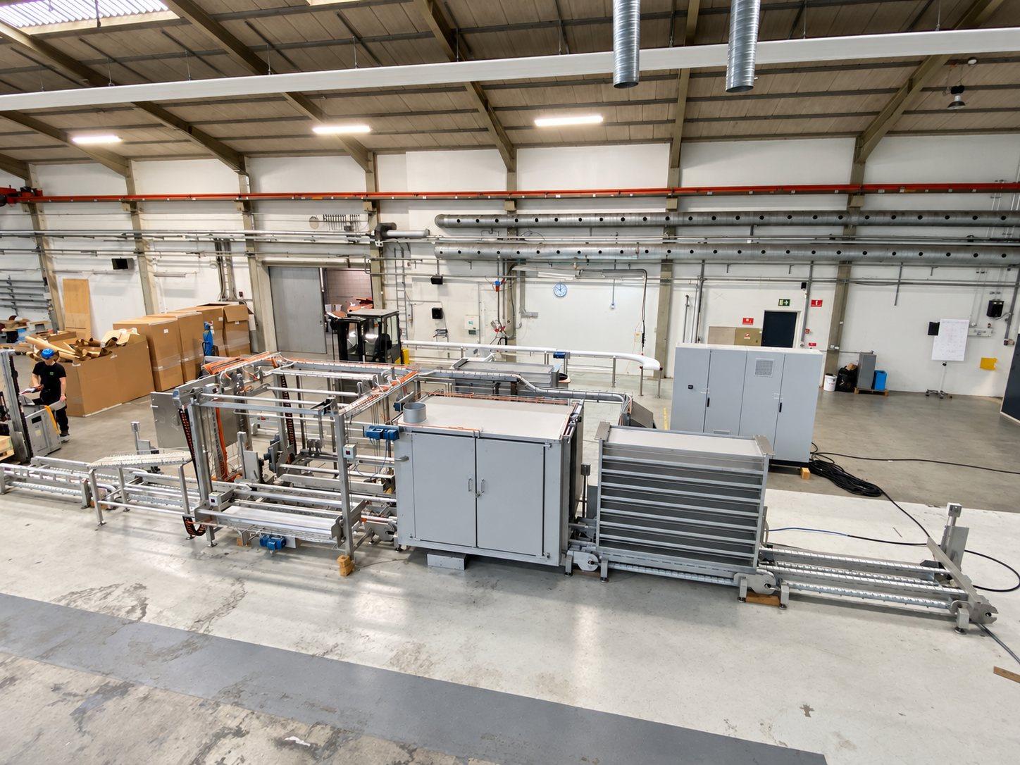 Machine assembled and ready for function testing in the workshop.