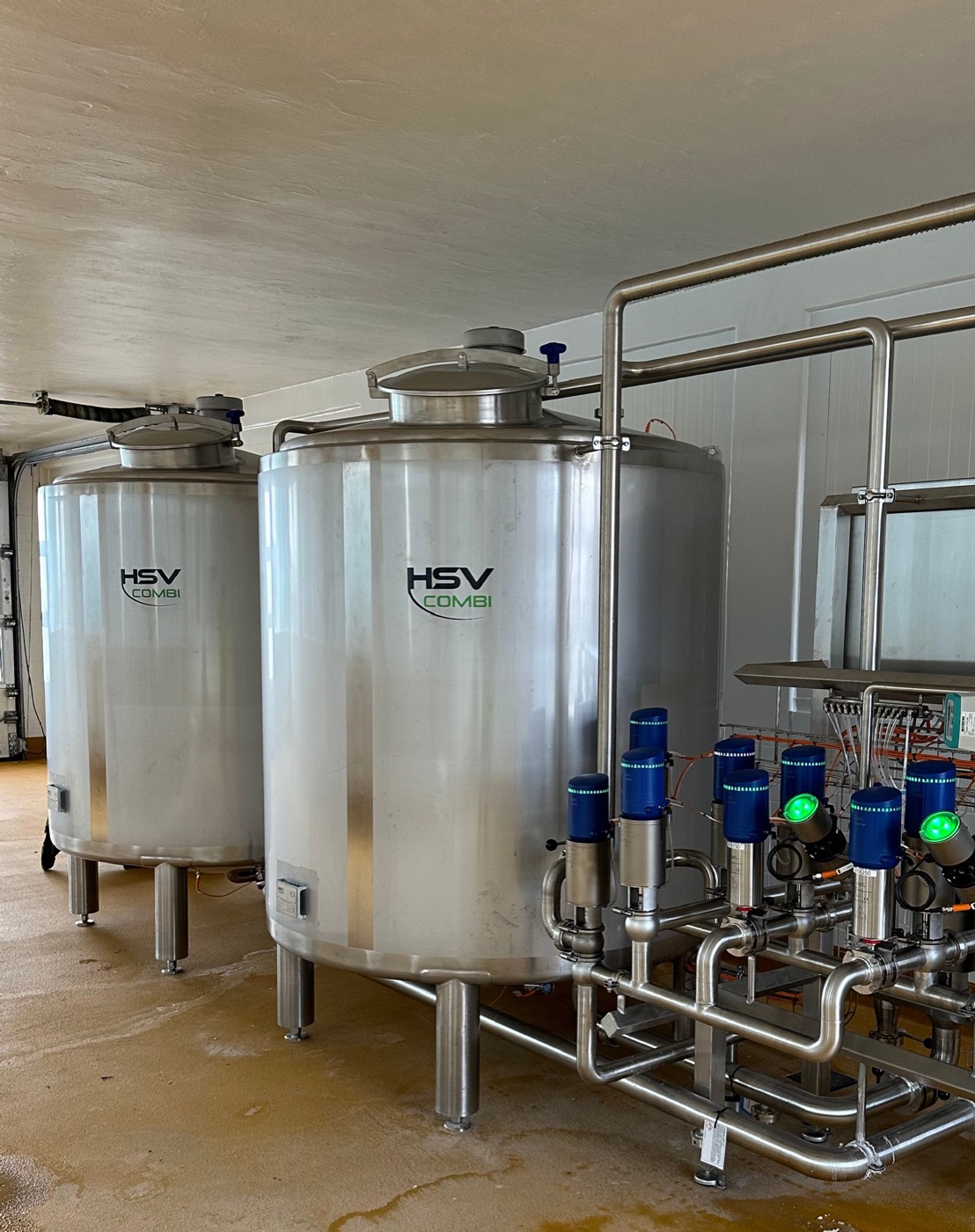 Pasteur- und CIP-Anlage, gebaut von HSV Combi.